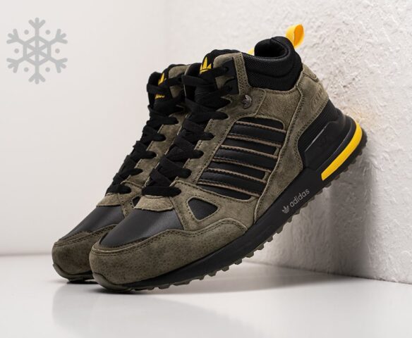 Зимние Кроссовки Adidas ZX 750 Hi темно-зеленые
